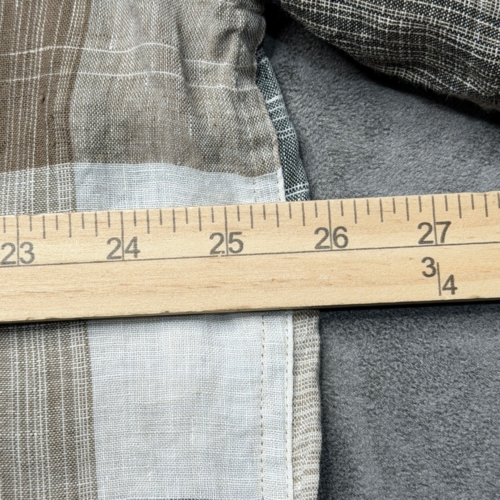 Paul Fredrick Button Down Shirt Mens XL Multicolor Plaid Pure Linen Classic Fit - Picture 5 of 7